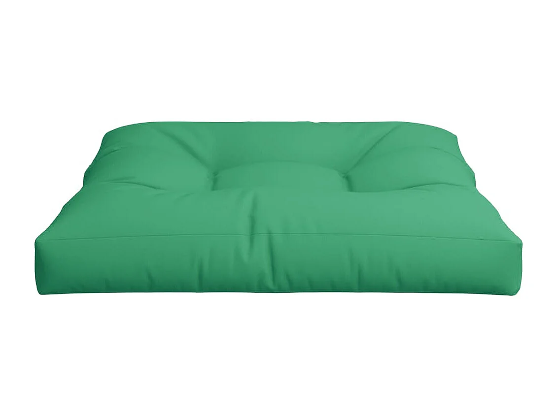 Coussin de palette vert 80x80x12 cm tissu