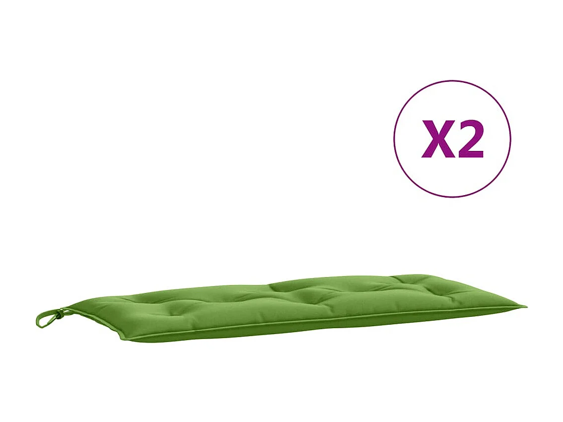Almofadões banco jardim 2pcs 100x50x7cm mesclado tecido verde