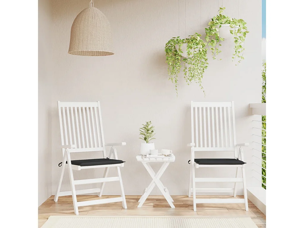 Cojines de silla de jardín 2 uds tela Oxford negro 50x50x3 cm