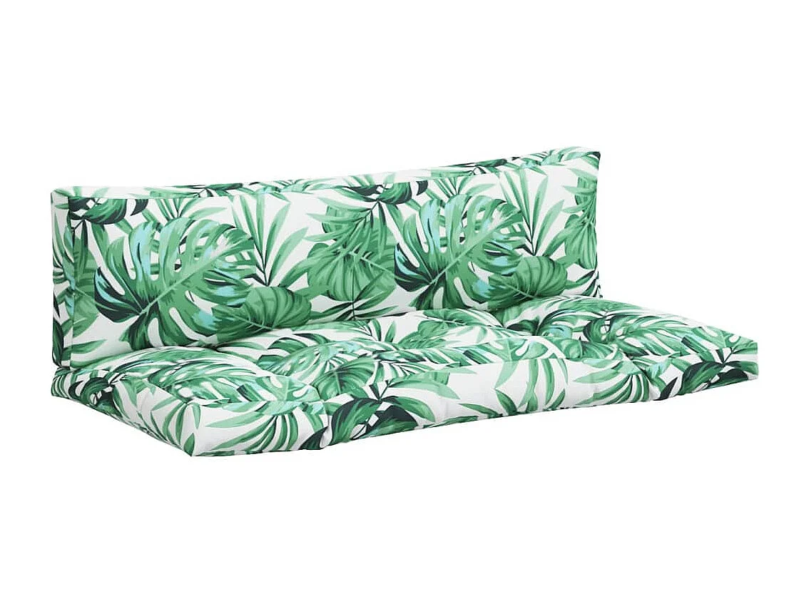 Palettenkissen 2-tlg. Blattmuster Stoff