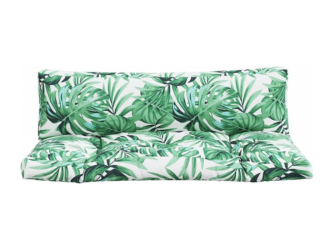 Palettenkissen 2-tlg. Blattmuster Stoff