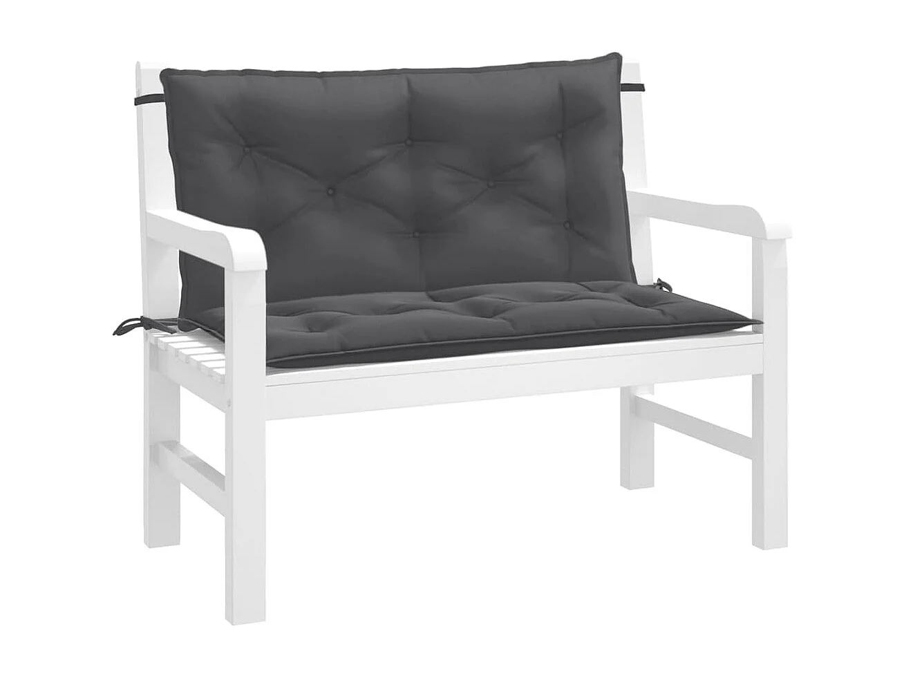 Coussins de banc de jardin lot de 2 anthracite mélangé tissu