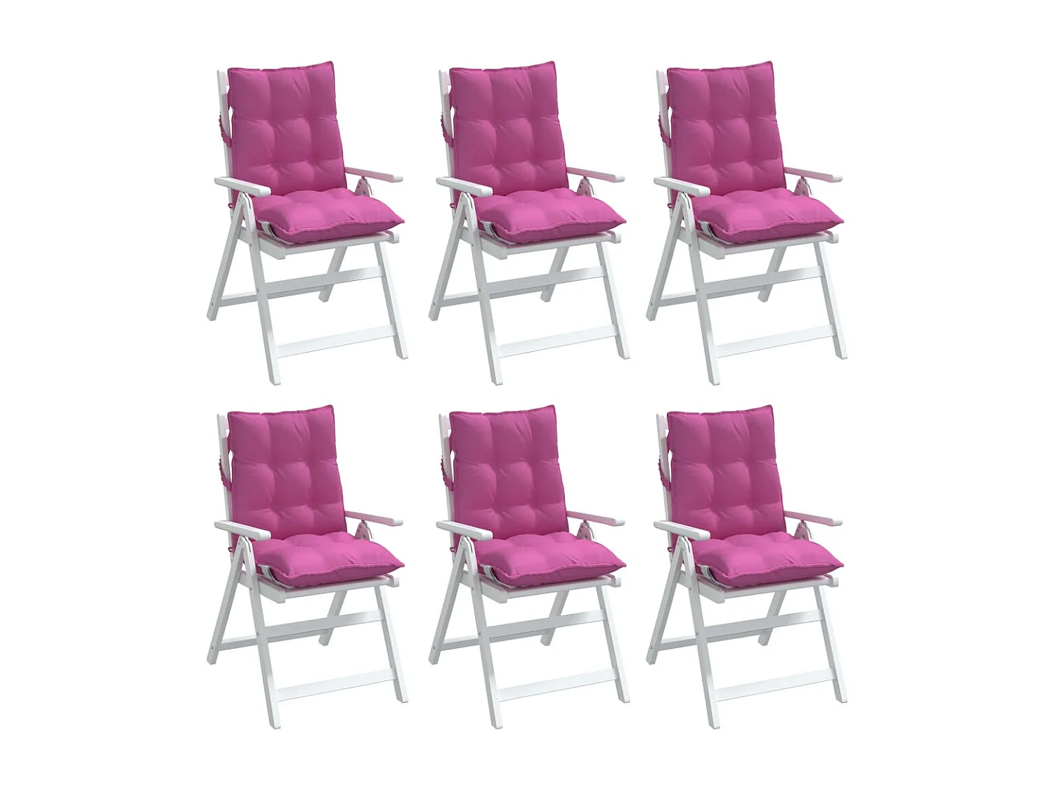 Cojines para silla con respaldo bajo 6 uds tela Oxford rosa