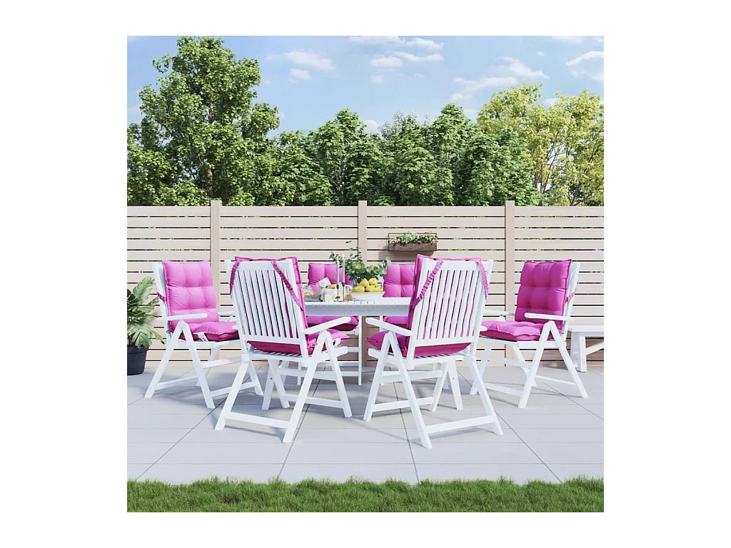 Coussins de chaise à dossier bas lot de 6 rose tissu oxford