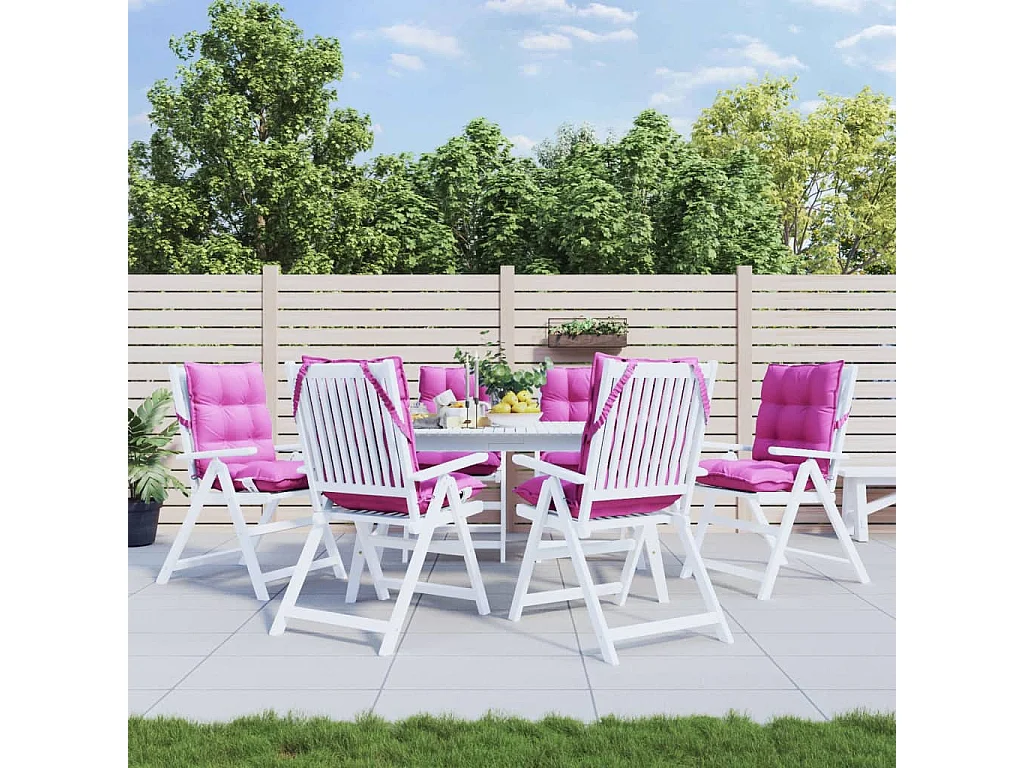 Coussins de chaise à dossier bas lot de 6 rose tissu oxford