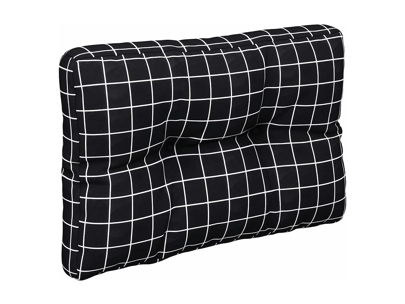 Almofadões para paletes 2 pcs tecido xadrez preto