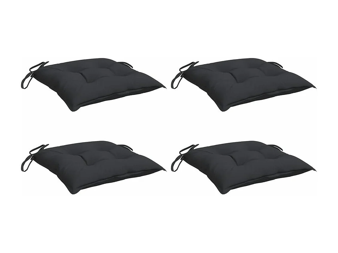 Coussins de palette lot de 4 noir 50x50x7 cm tissu oxford