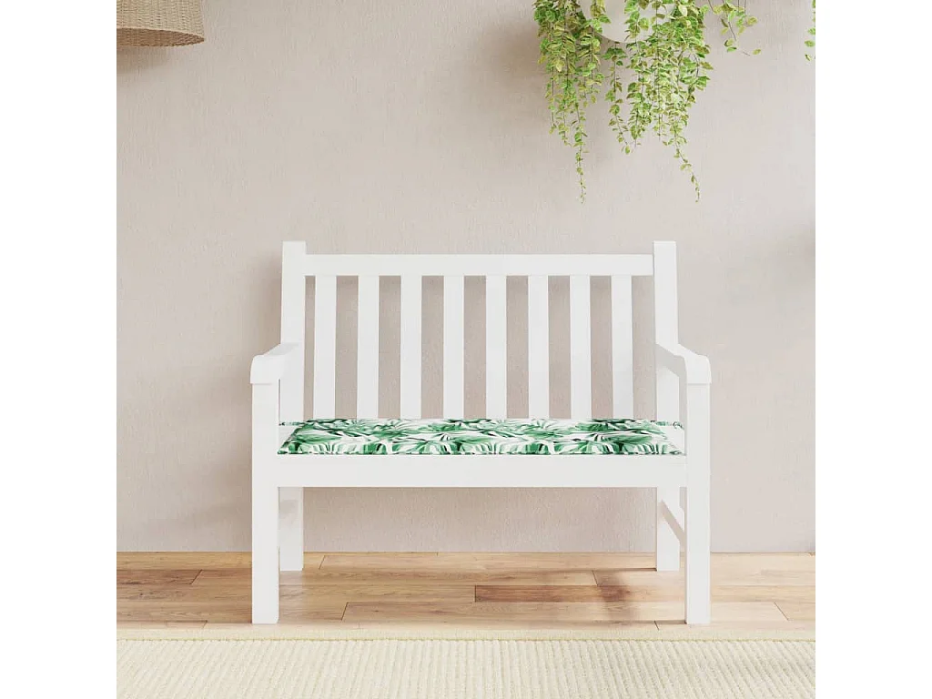 Almofadão banco jardim 120x50x3 cm tecido oxford padrão folhas