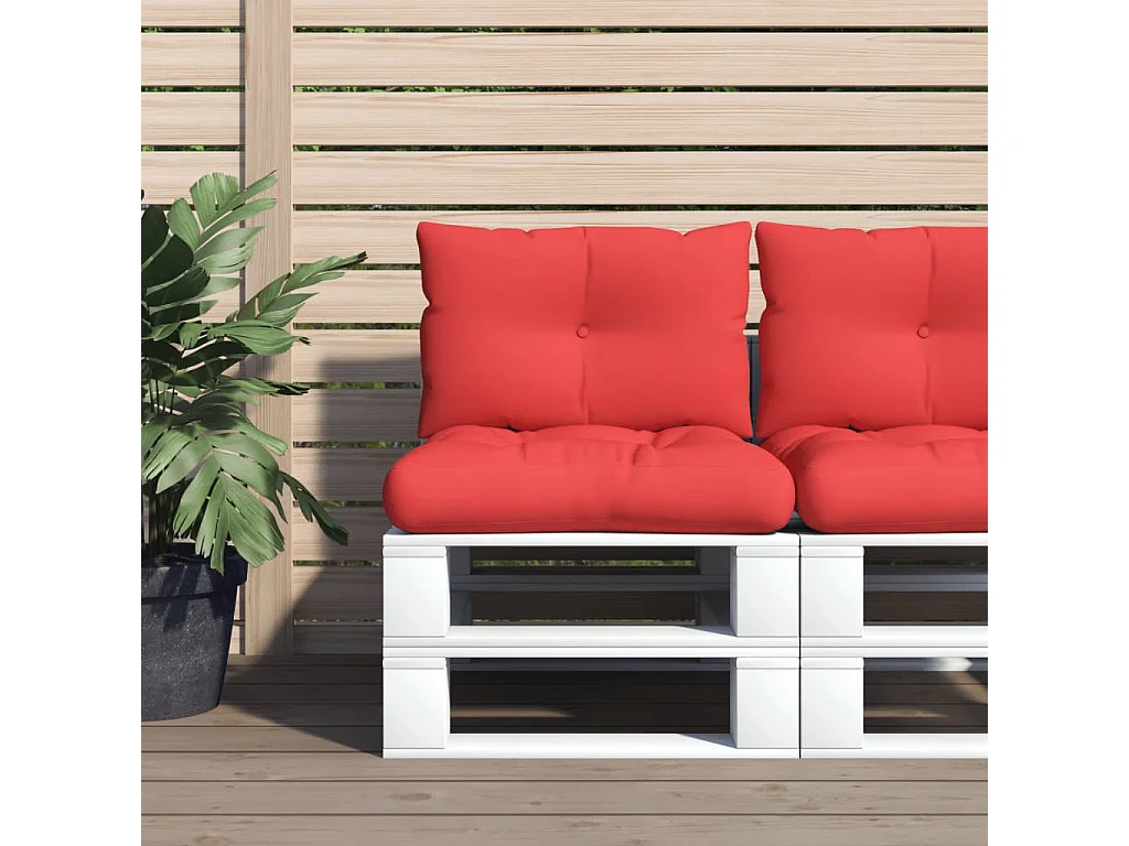 Coussins de palette lot de 2 rouge tissu