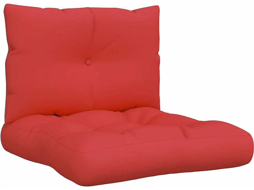 Coussins de palette lot de 2 rouge tissu