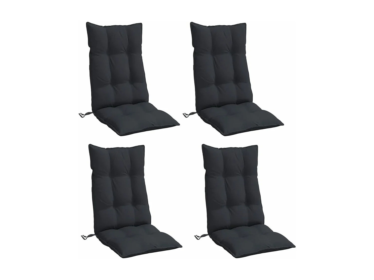 Almofadões p/ cadeira encosto alto 4 pcs tecido oxford preto