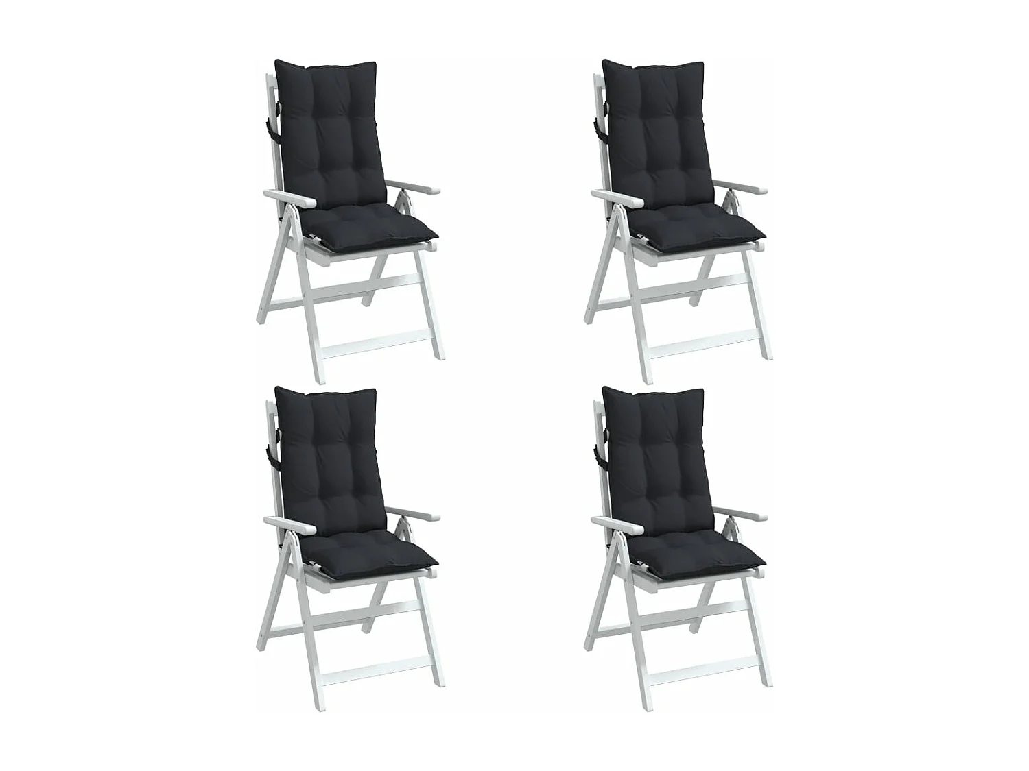 Almofadões p/ cadeira encosto alto 4 pcs tecido oxford preto