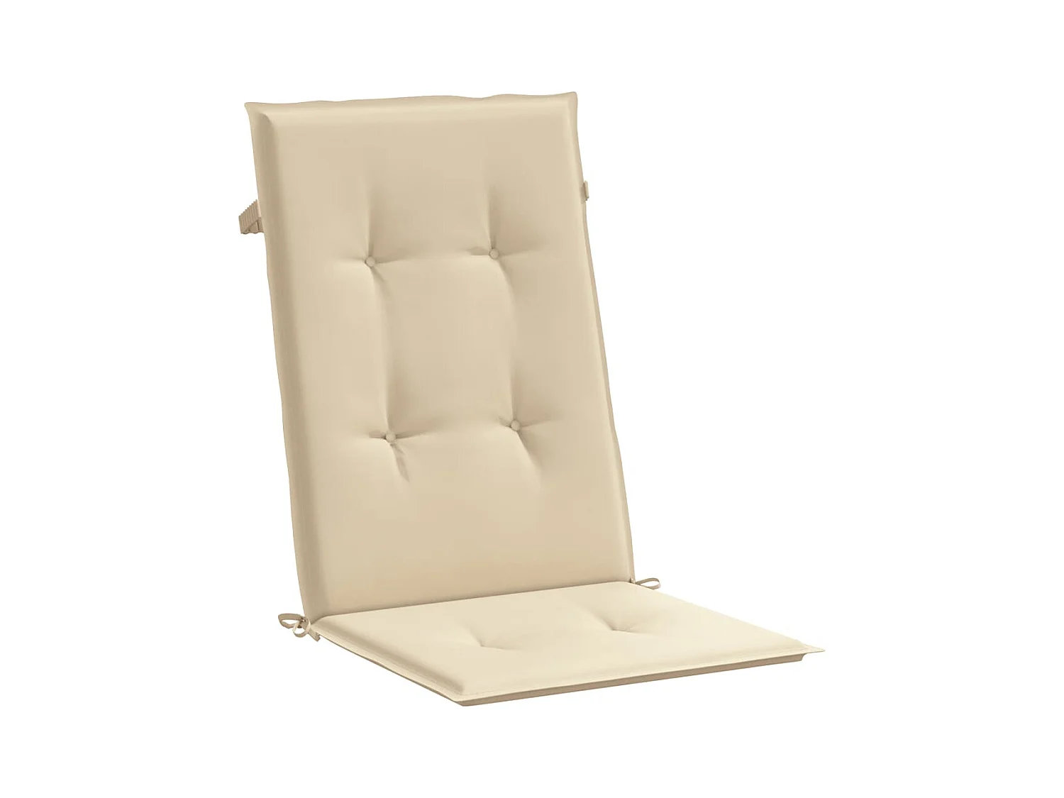 Coussins de chaise de jardin dossier haut lot de 2 beige tissu