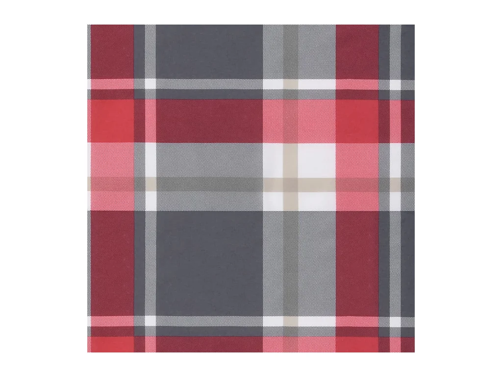 Coussin de palette motif à carreaux rouge 80x40x12 cm tissu