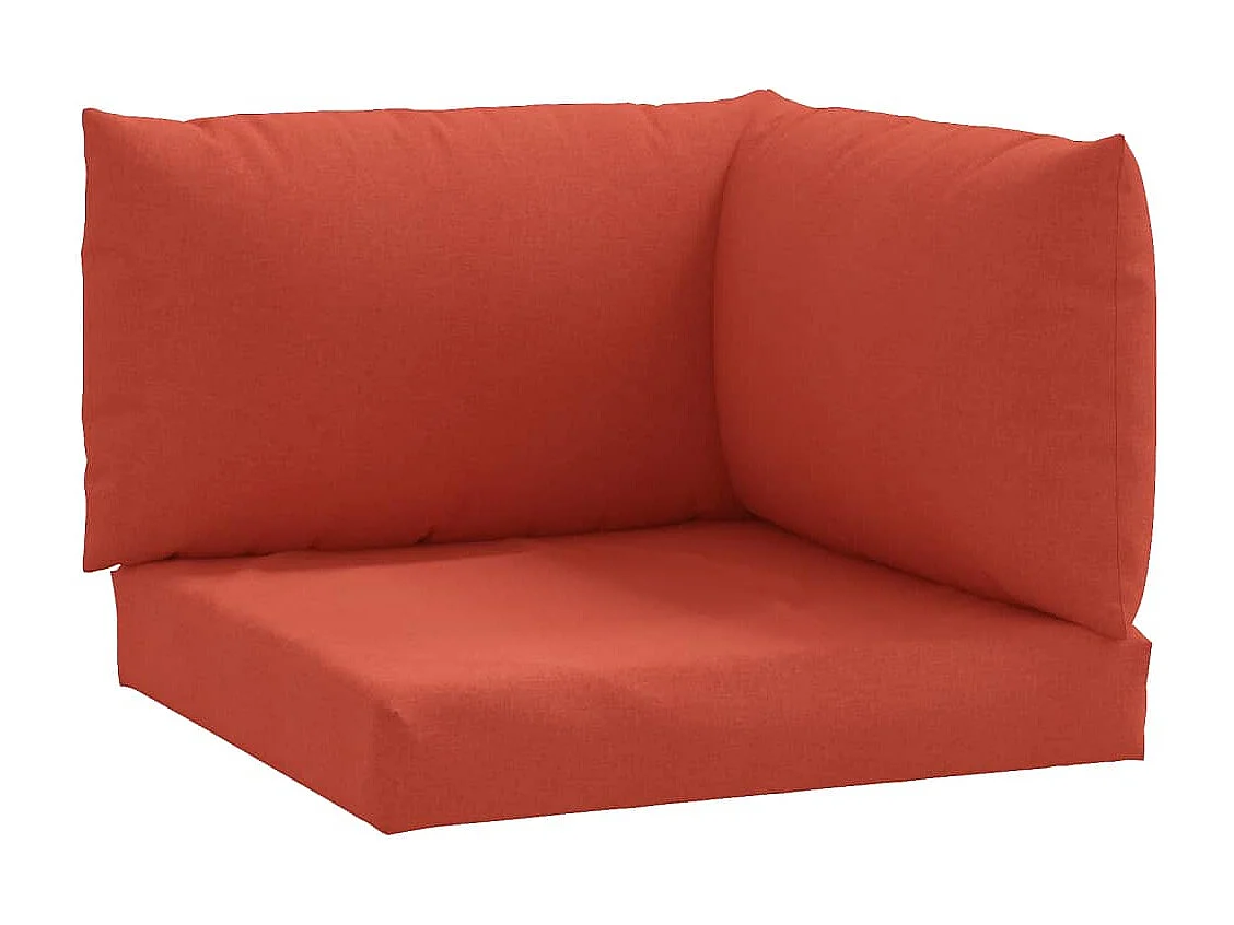 Coussins de palette lot de 3 rouge mélangé tissu