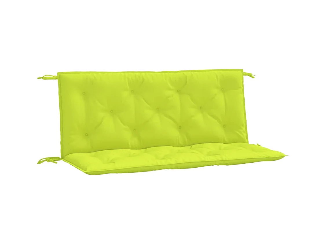 Cojines de banco de jardín 2 uds verde brillante 120x50x7 cm