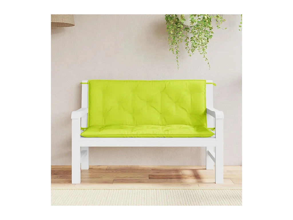Tuinbankkussens 2 st 120x50x7 cm oxford stof heldergroen