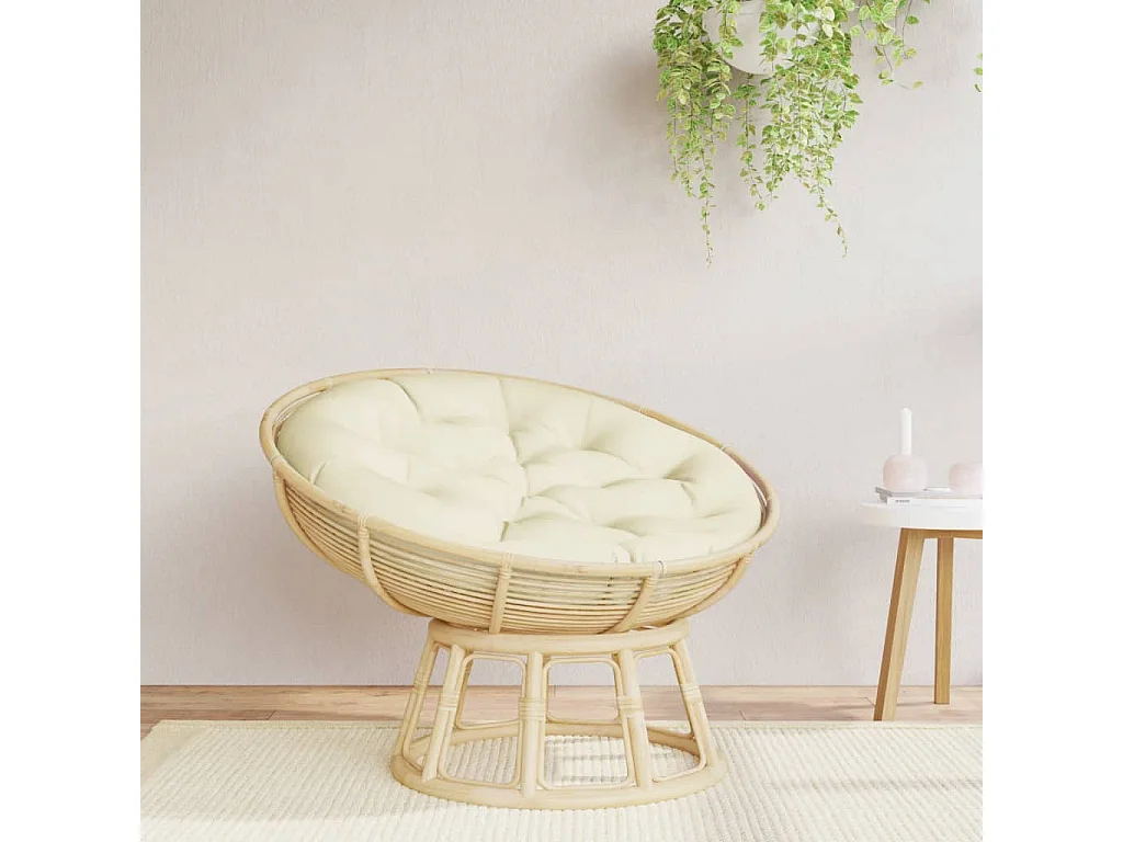 Cuscino Rotondo Crema Ø 100x11 cm in Tessuto Oxford