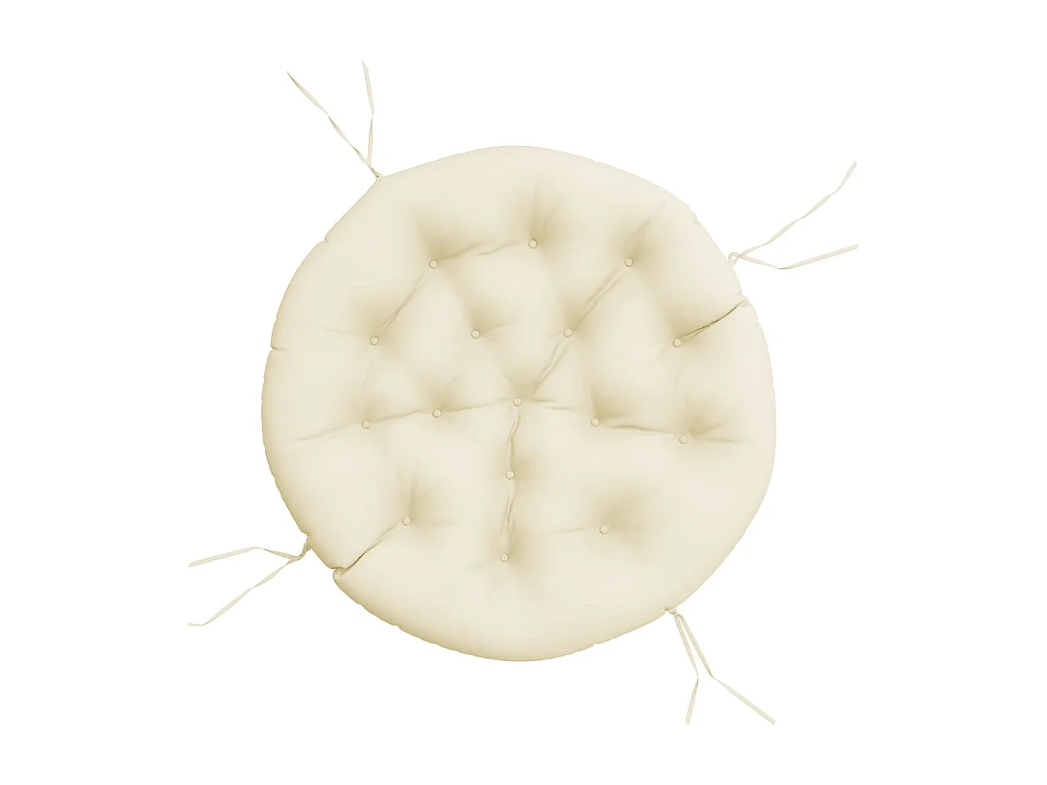 Cuscino Rotondo Crema Ø 100x11 cm in Tessuto Oxford