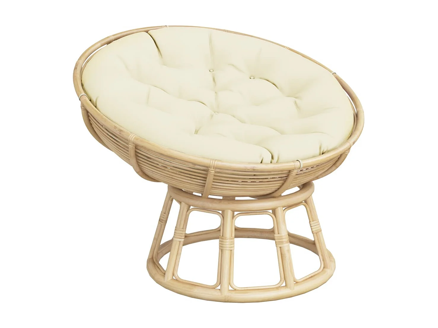 Cuscino Rotondo Crema Ø 100x11 cm in Tessuto Oxford