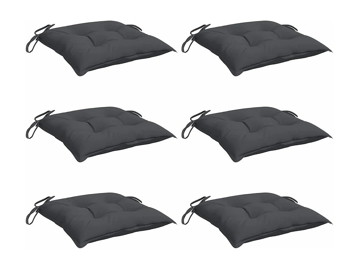 Coussins de chaise lot de 6 anthracite 40x40x7 cm