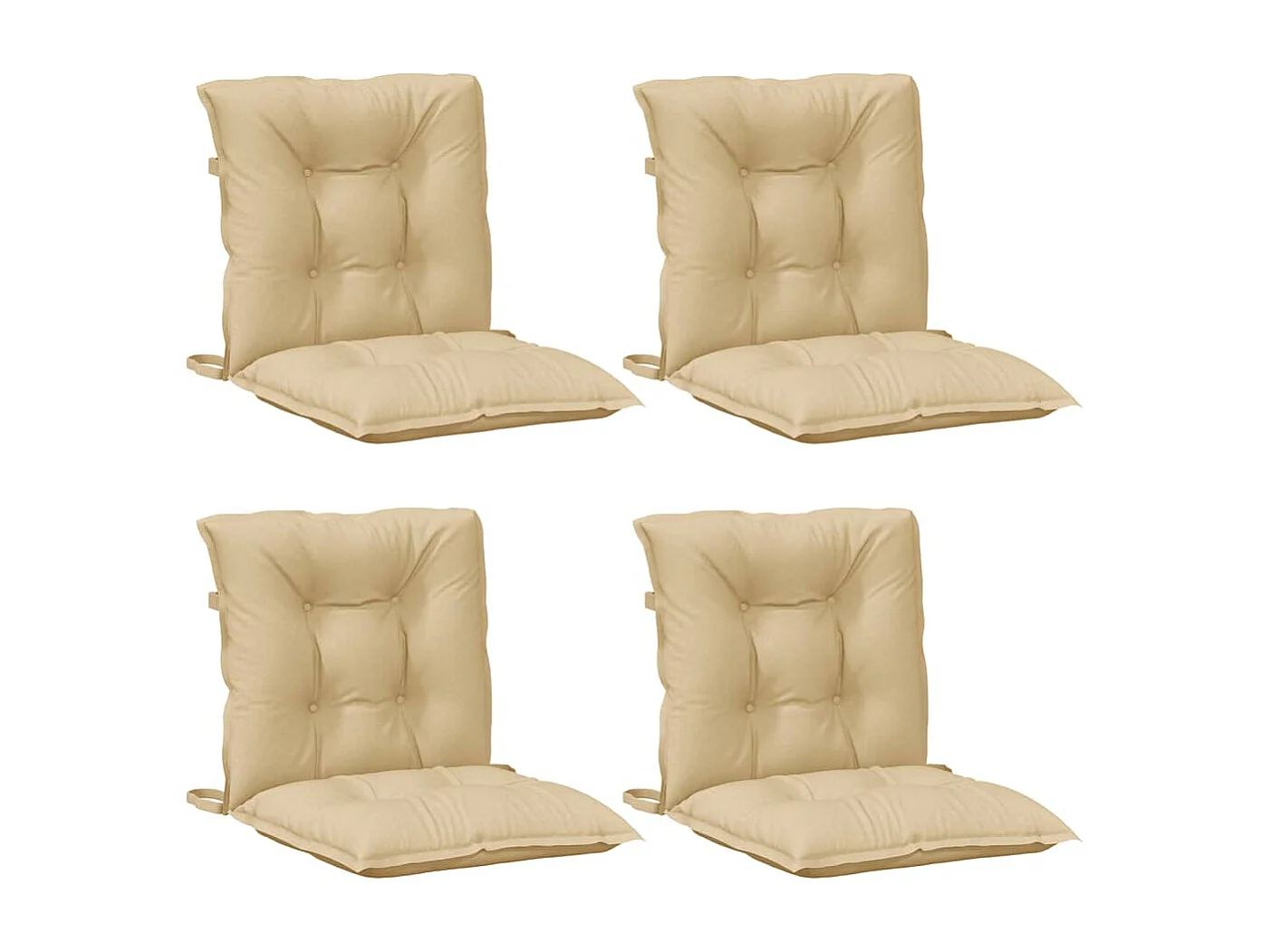 Niedriglehner-Auflagen 4 Stk. Melange Beige 100x50x7 cm Stoff