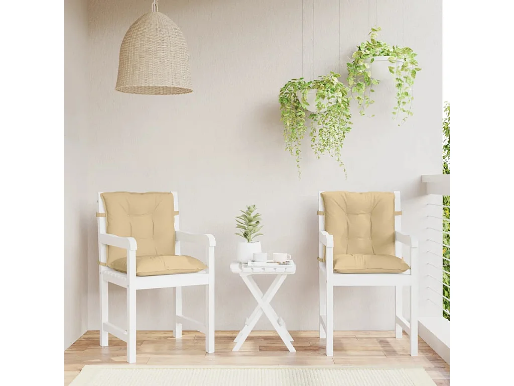 Niedriglehner-Auflagen 4 Stk. Melange Beige 100x50x7 cm Stoff