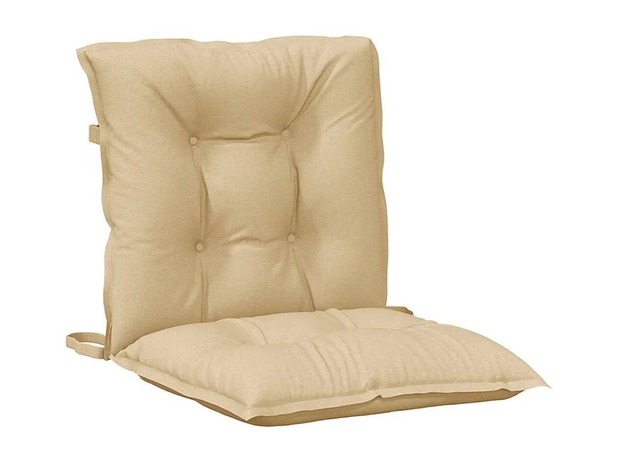 Niedriglehner-Auflagen 4 Stk. Melange Beige 100x50x7 cm Stoff