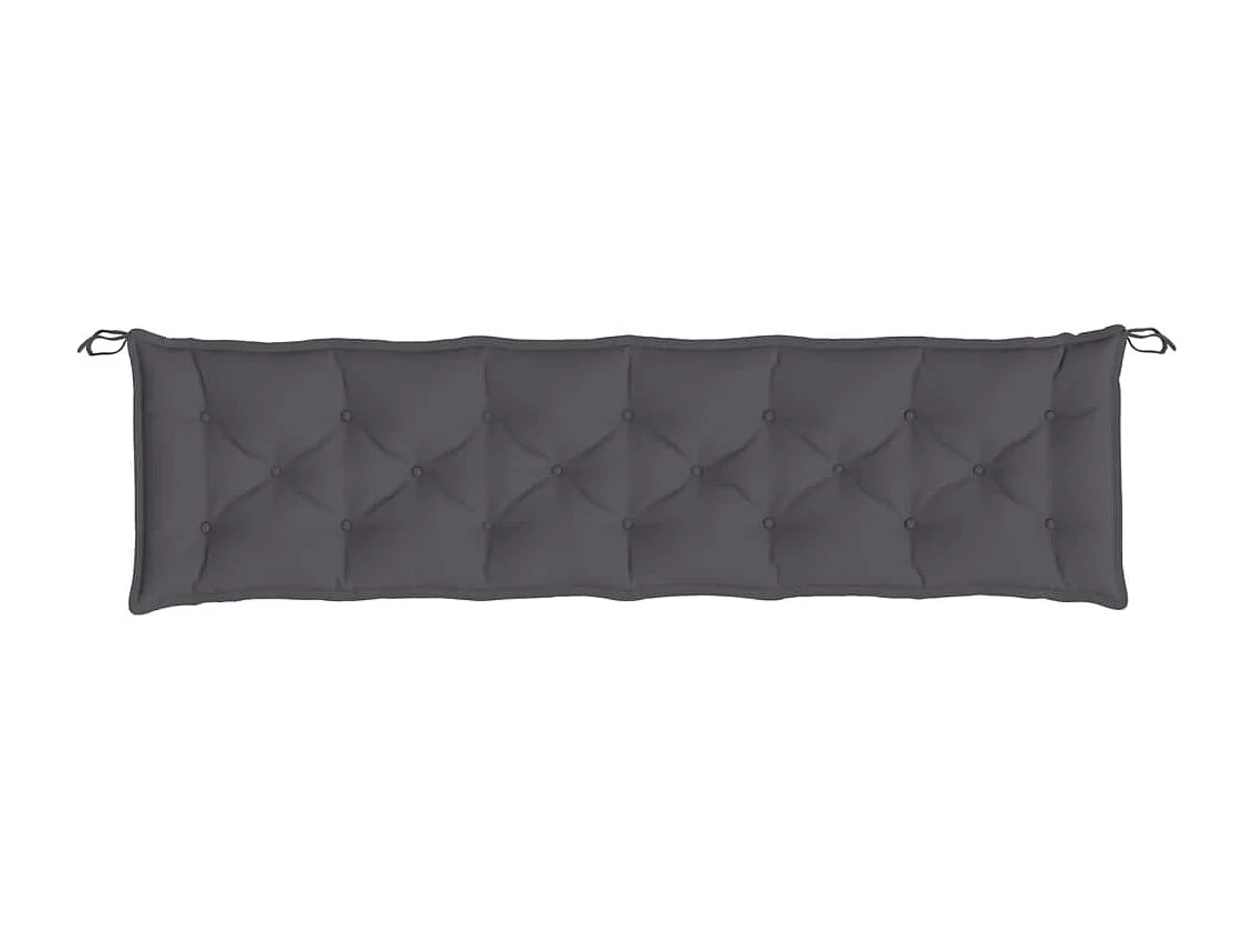 Cuscino per Panca Antracite 200x50x7 cm in Tessuto Oxford