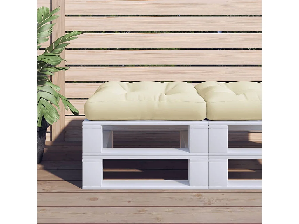 Palletkussen 50x50x12 cm stof crèmekleurig
