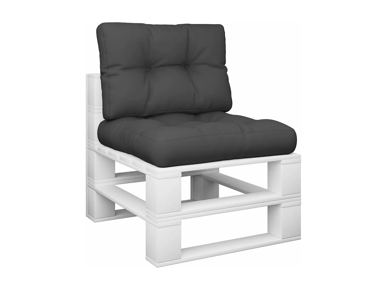 Palettenkissen 2-tlg. Schwarz Stoff