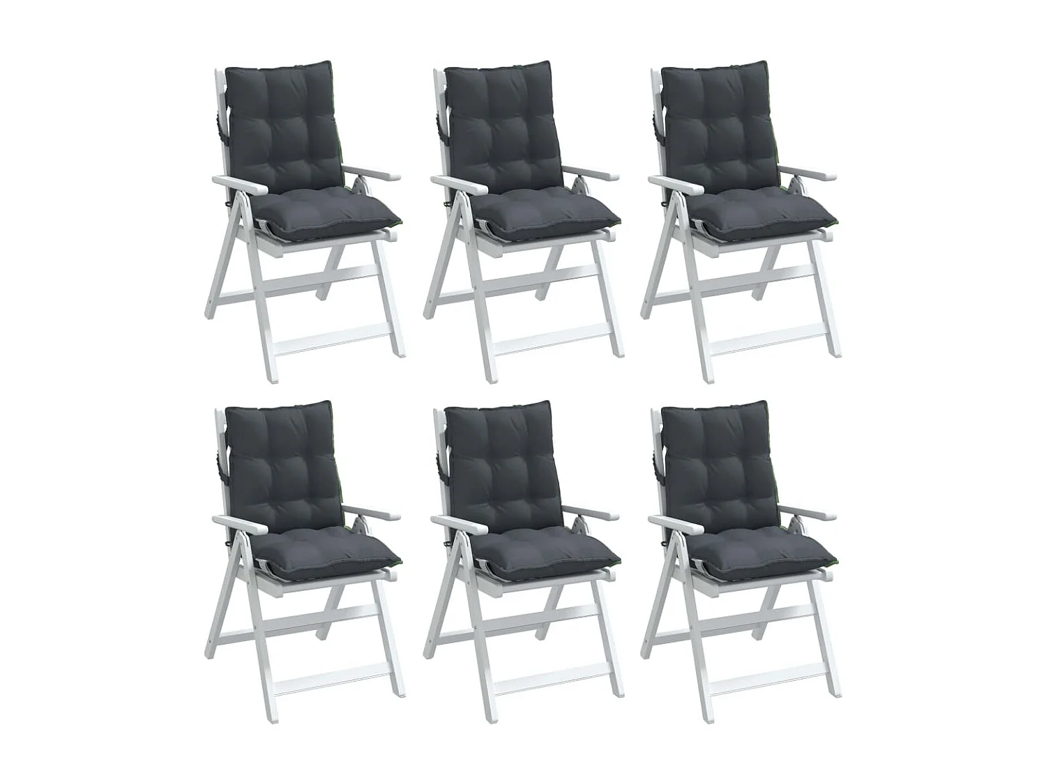 Coussins de chaise à dossier bas lot de 6 anthracite