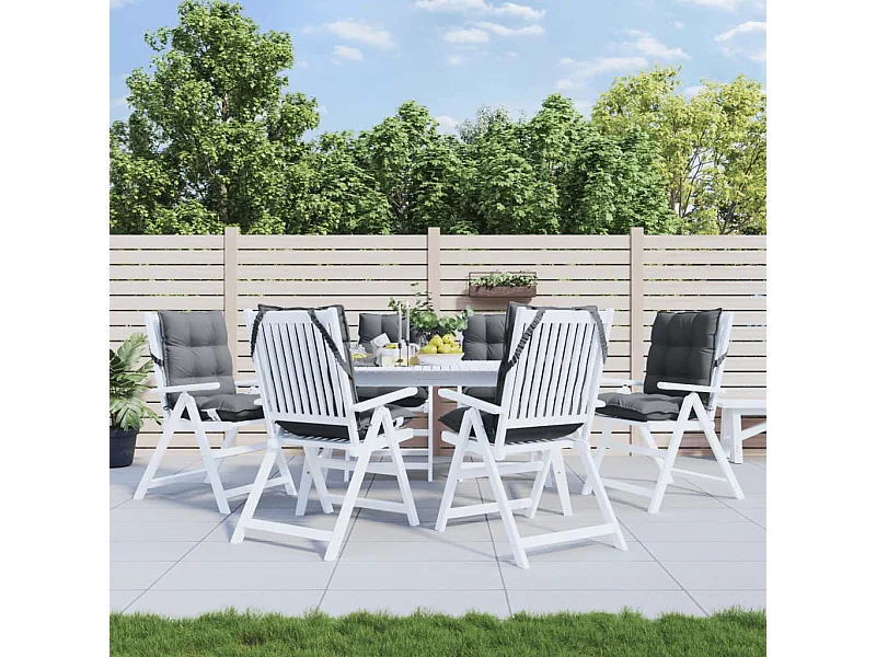 Coussins de chaise à dossier bas lot de 6 anthracite