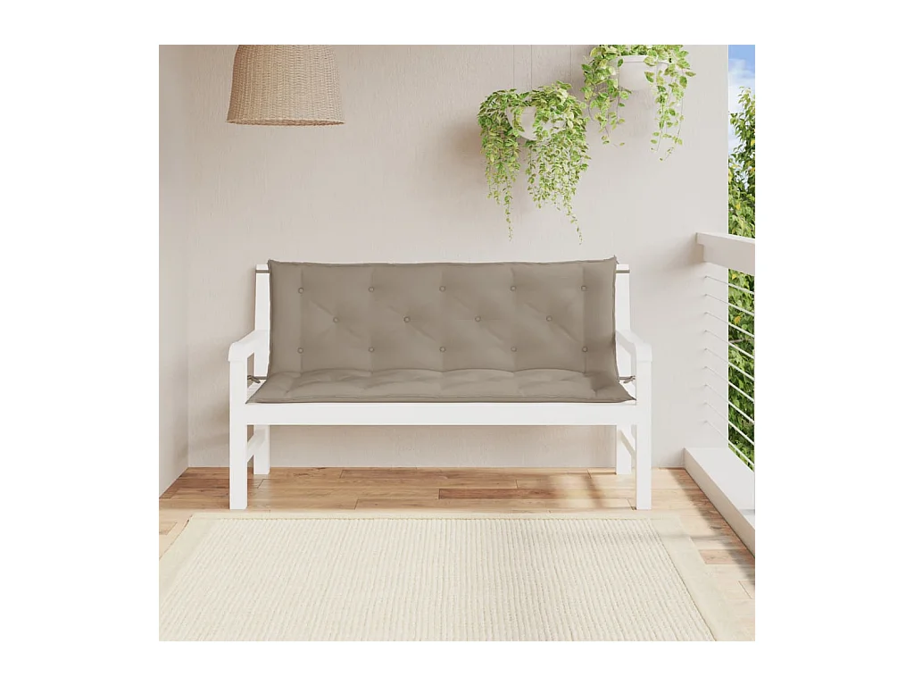 Tuinbankkussens 2 st 150x50x7 cm oxford stof taupe