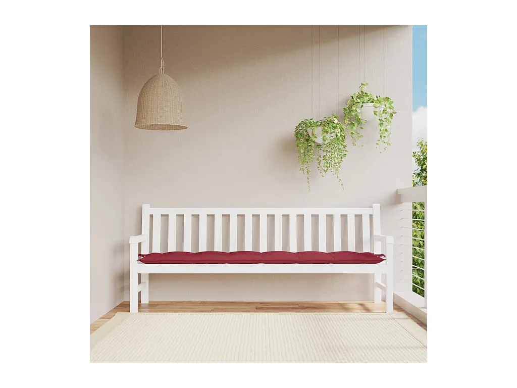 Gartenbank-Auflage Weinrot 200x50x7 cm Oxford-Gewebe