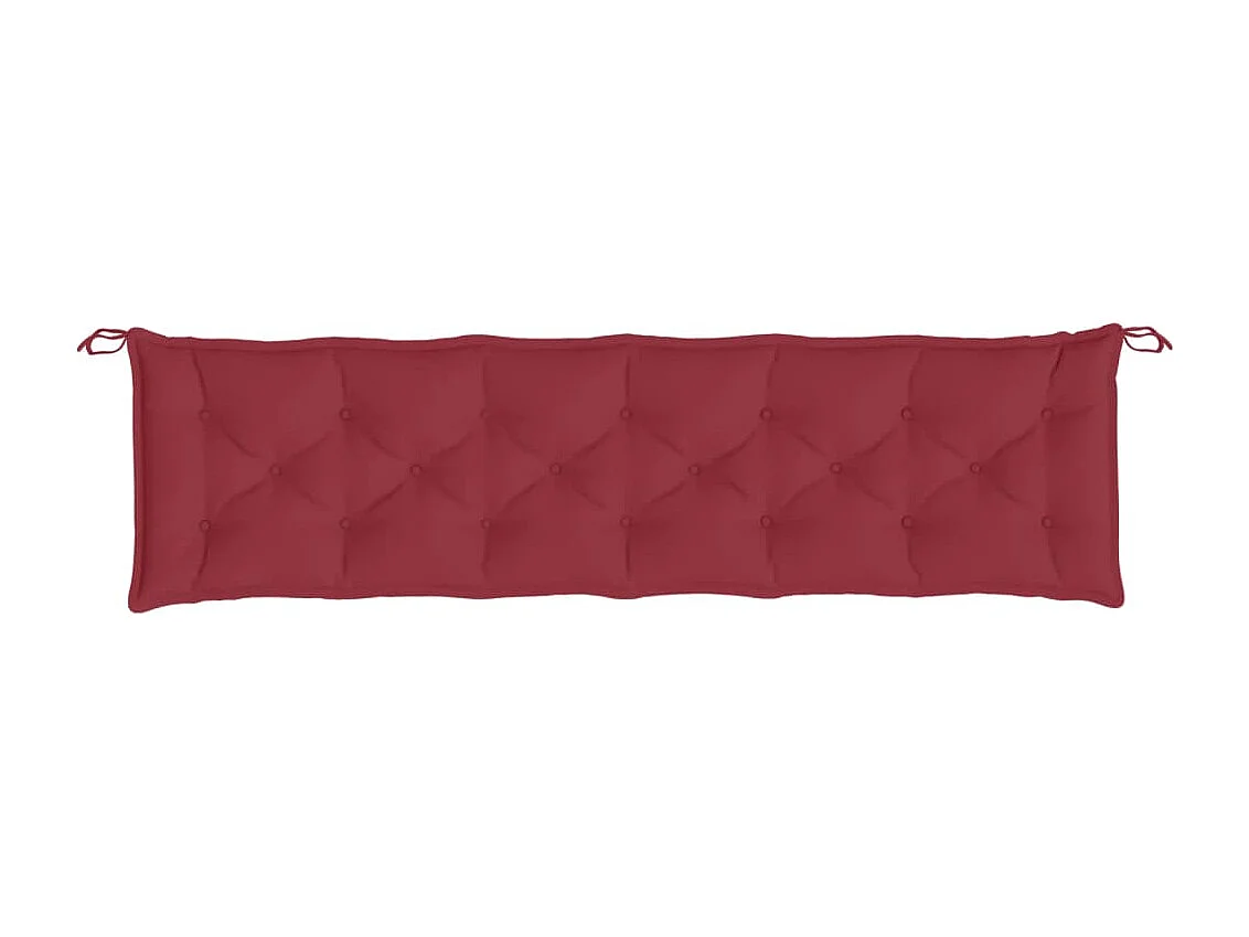 Cojín de banco de jardín tela Oxford rojo tinto 200x50x7 cm