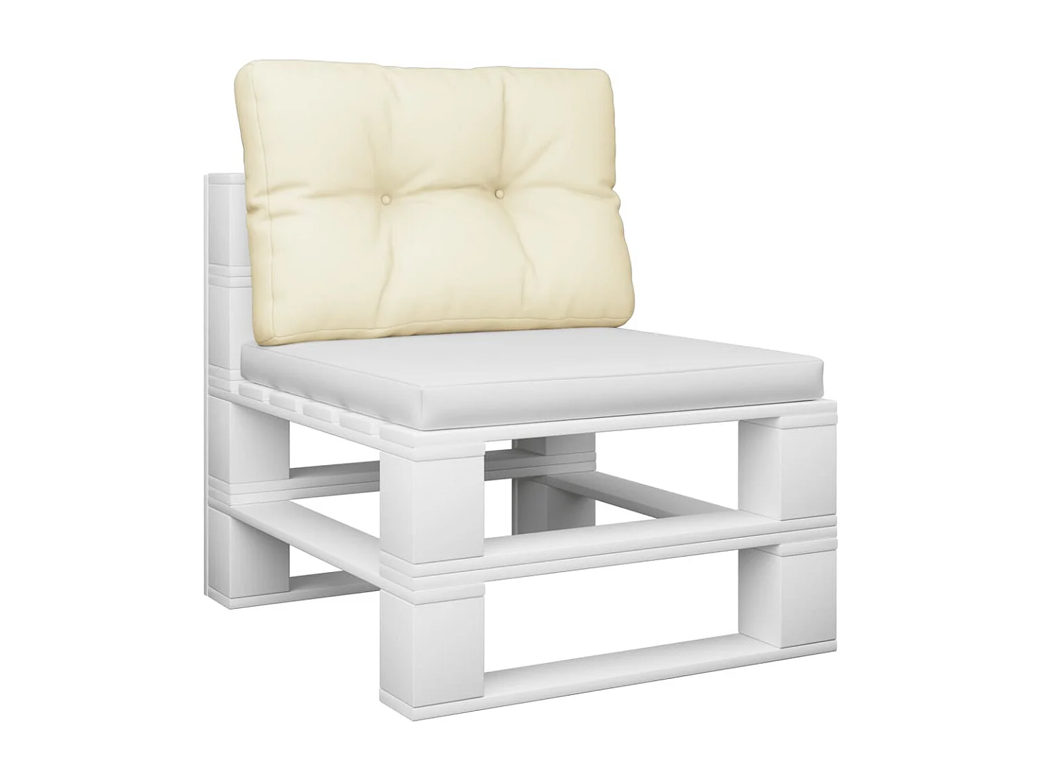 Coussin de palette crème 50x40x12 cm tissu