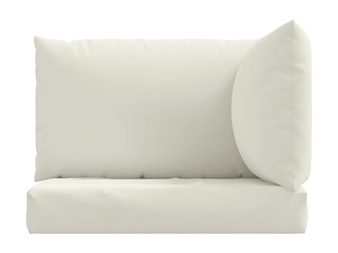 Coussins de palette lot de 3 crème mélangé tissu