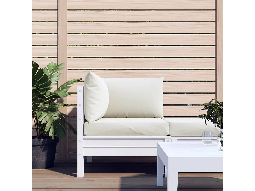 Coussins de palette lot de 3 crème mélangé tissu