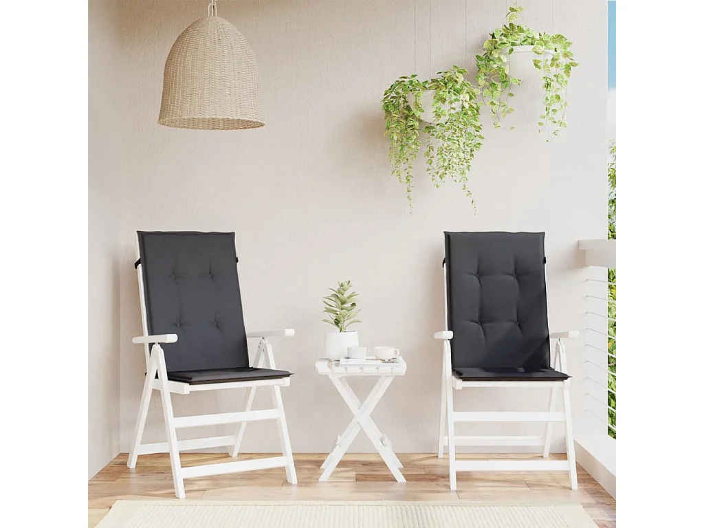 Almofadões para cadeiras altas 2 pcs mesclado tecido antracite