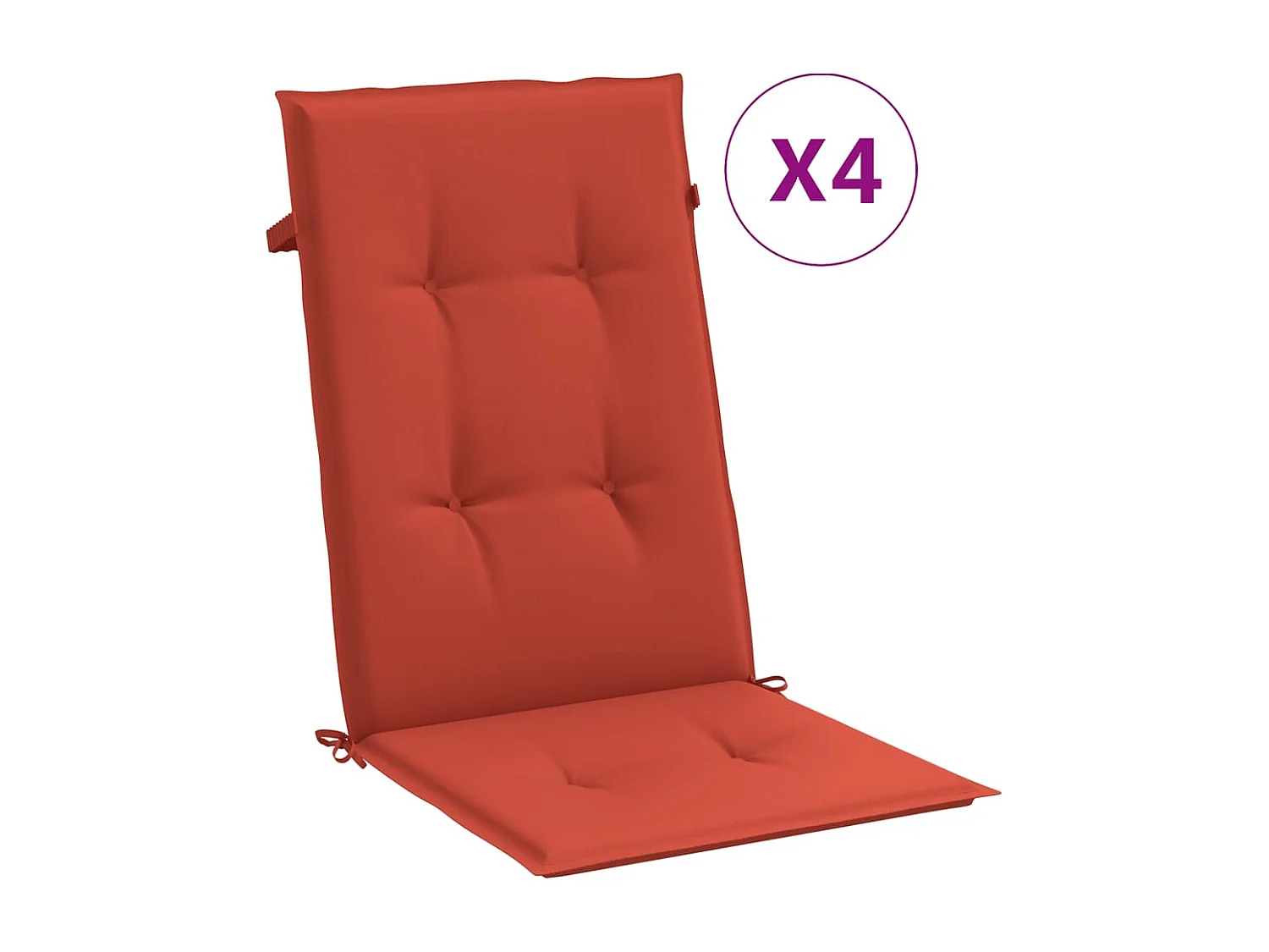 Almofadões cadeiras altas 4 pcs mesclado tecido vermelho