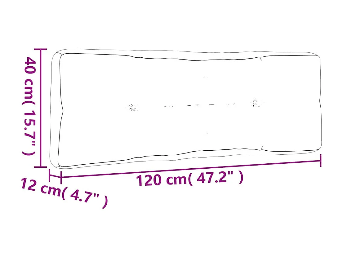 Palettenkissen Anthrazit 120x40x12 cm Stoff