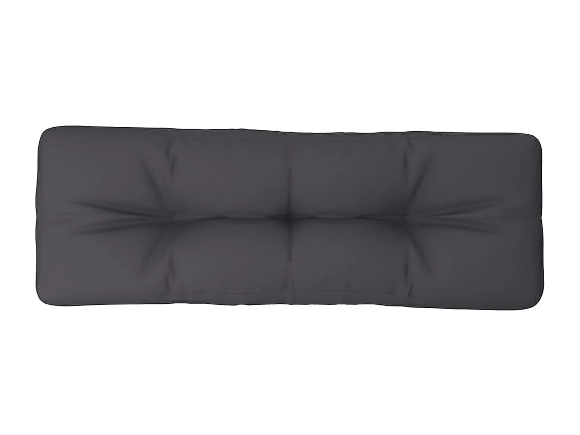 Coussin de palette anthracite 120x40x12 cm tissu