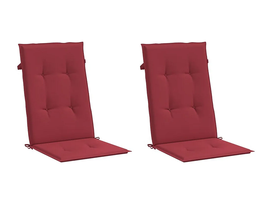 Coussins de chaise de jardin à dossier haut lot de 2 bordeaux