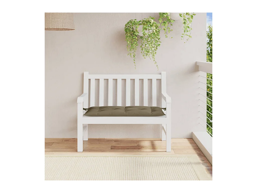 Coussin de banc de jardin taupe mélangé 100x50x7 cm tissu