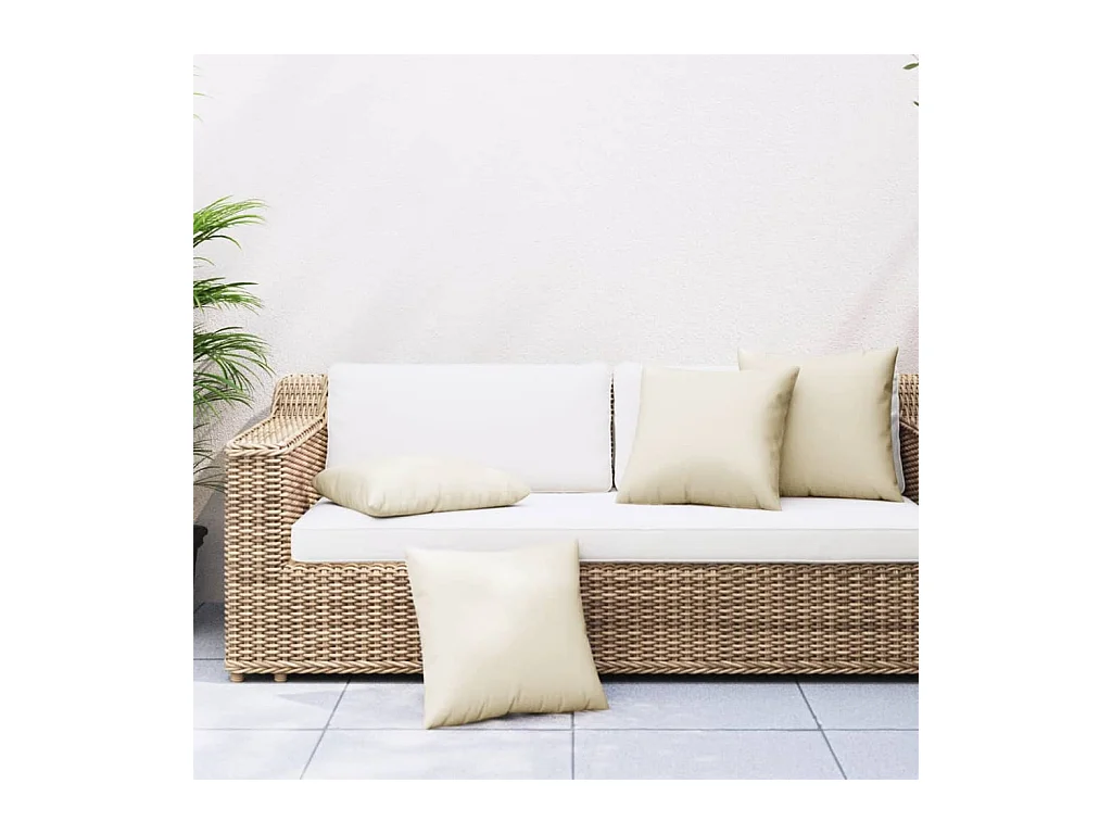 Cuscini per Divano 4 pz Crema 40x40 cm in Tessuto