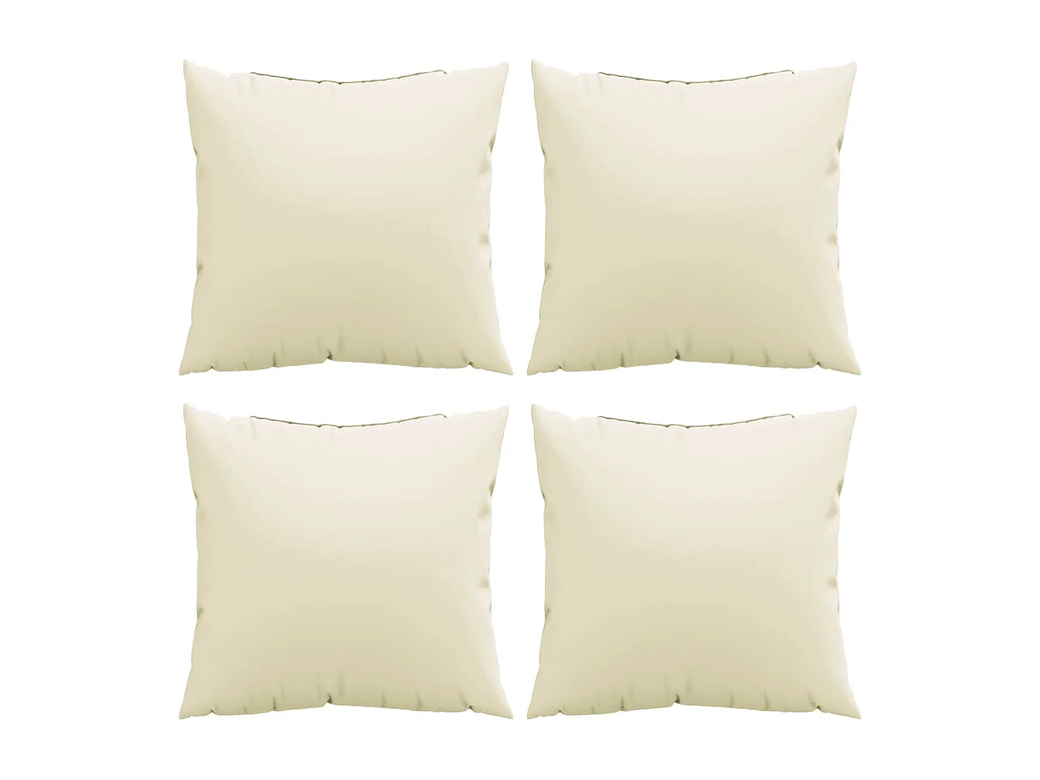 Coussins de canapé lot de 4 crème 40x40 cm tissu