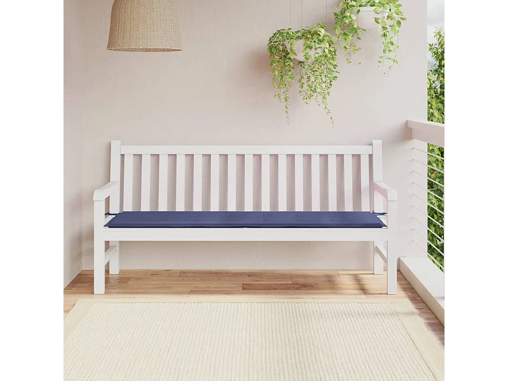 Coussin de banc de jardin bleu marine 180x50x3 cm tissu oxford