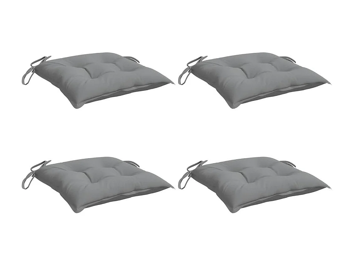 Stoelkussens 4 st 50x50x7 cm oxford stof grijs