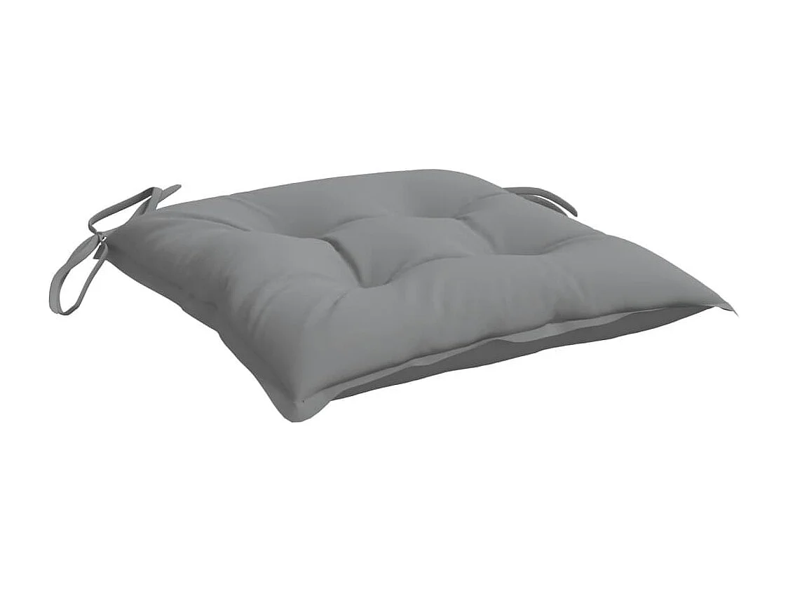 Coussins de chaise lot de 4 gris 50x50x7 cm tissu oxford